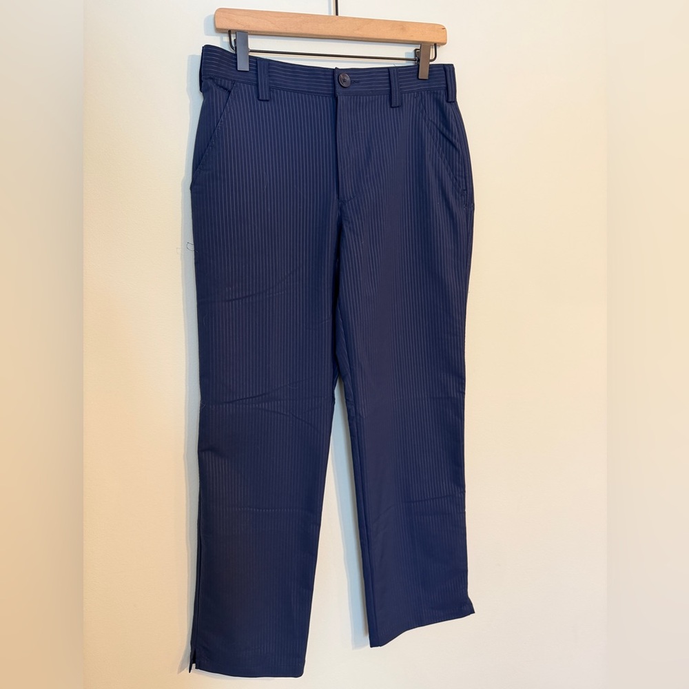 Under Armour Men's Dark Blue Striped Dress/Golf Pants